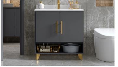 Fireproof Mildew Proof Floor Mount Vanity Cabinet Modern