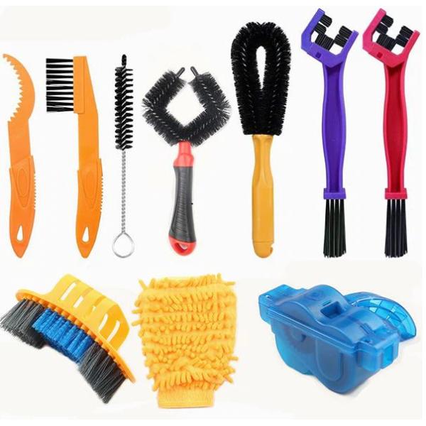 Bike Cleaning Kit (9pcs), Including Chain Cleaner for Cycling,Bicycle Clean Brush Tools for Mountain/MT/Road/BMX Bike