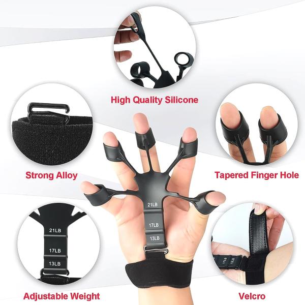 5 Pack Hand Grip Strengthener Kit Adjustable Silicone Grip Strength Trainer Kit