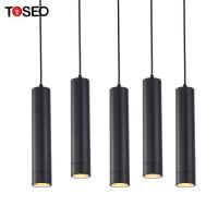 240 V Cilindro de Alumínio Pingente Preto Lâmpada de Substituição Frontal Antirreflexo