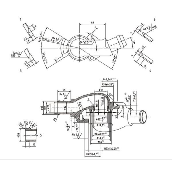 Железнодорожное покрытое электрофорезное соединителя UIC шланга системы торможения 11MPA стандартное