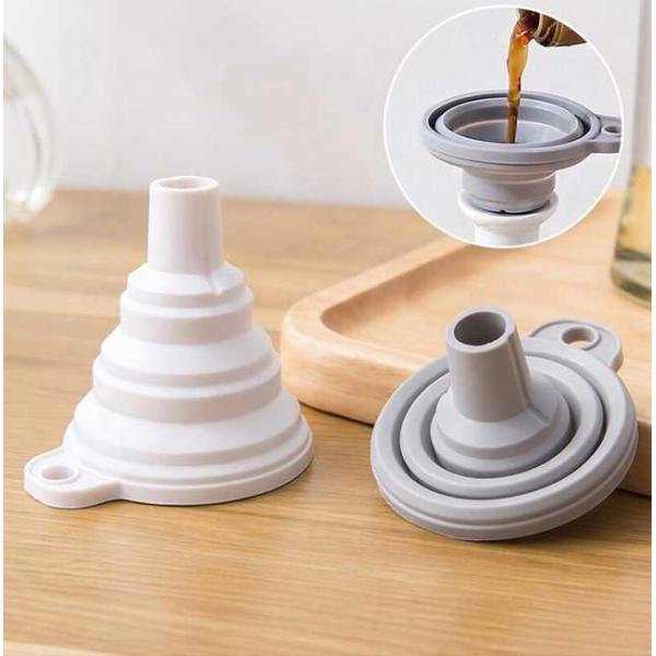 Flexible Soft Silicone Funnel Kitchen Funnel Set,Food Grade Silicone Funnel