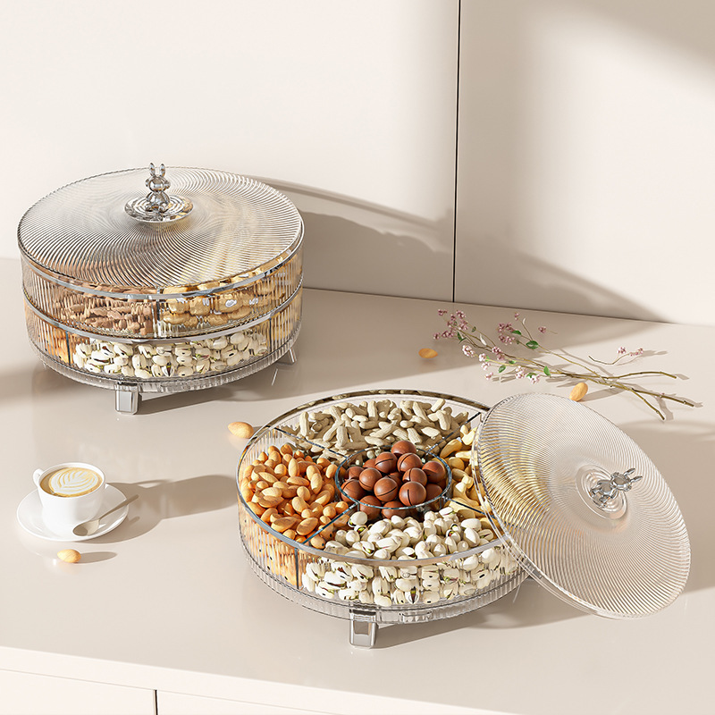 Light Luxury Multi-Layer Stackable Storage Box Household Living Room Coffee Table Nut Tray Dried Fruit Storage Box for Food