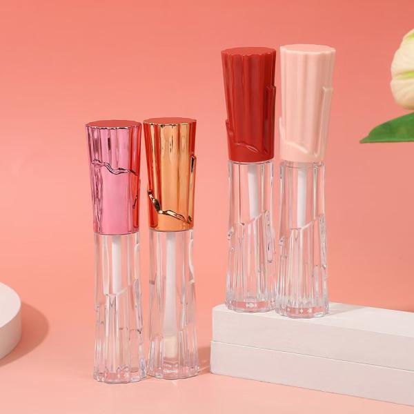 6ml Skirt-Shaped Plastic Lip Glaze Tube With Brush For Easy Carrying And Convenient Screen Printing