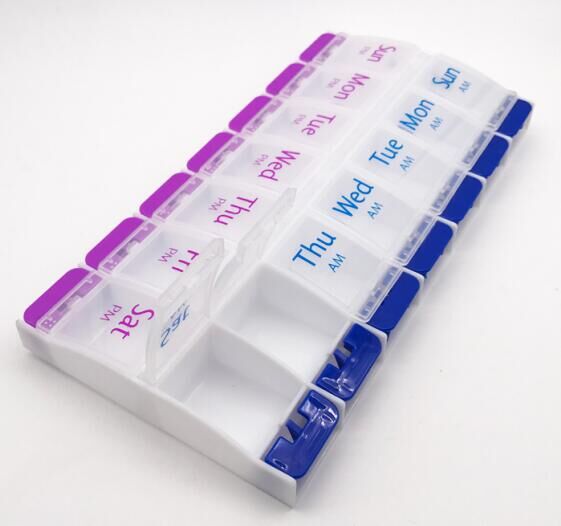 Weekly pill organizer hot sale pill box 14 case pill storage