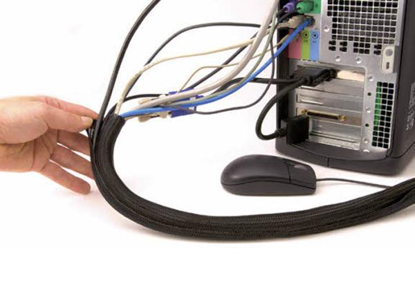Durable Heat Proof Cable Sleeve , Black / Blue Electrical Wire Sheathing