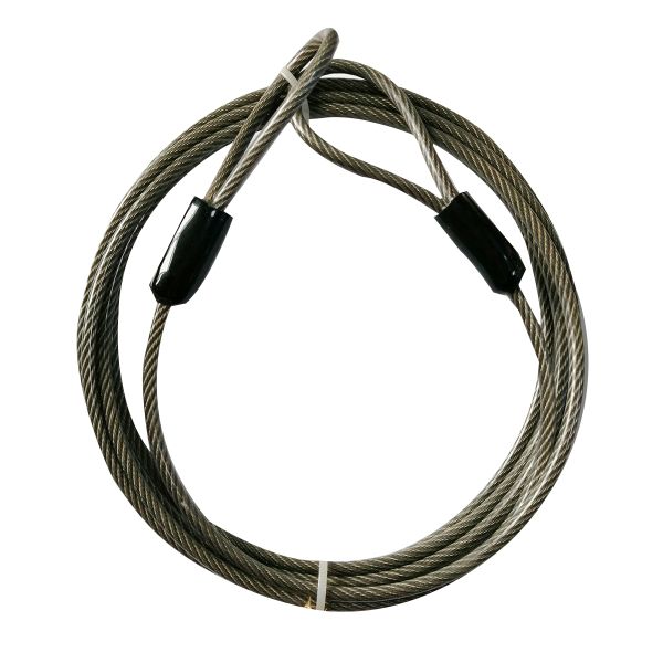 Vinyl Coated Wire Rope Assembly Security Cable Lock with Loop Ends and 6x7 Construction in Customized Length