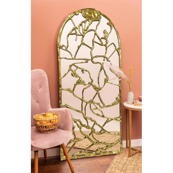 Full Length Hanging Brushed Brass Mirror 100x200cm Decorative