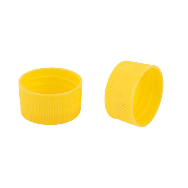 Yellow Striped PP Plastic Screw On Cap Covers Rotating And Sealed Cap For Skin Care