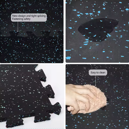 SBR Rubber Granules Interlocking Rubber Mat with 60-70 ShoreA Hardness and 1.5g/cm3 Density for Superior Gym Flooring