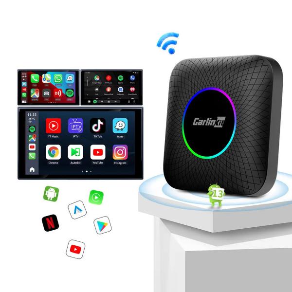 Andriod Box TBox-Ambient Dongle Android 13 SM6225 Wireless Adapter CarPlay  Android Auto  64GB FOTA Upgrade SIM TF Ai Box For YouTube Netflix
