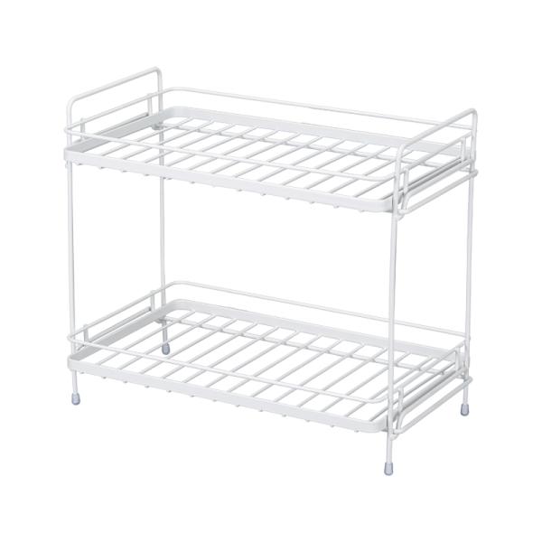 2 Layer Household Organizer Wire Basket With Non Folding Rack Spice Storage