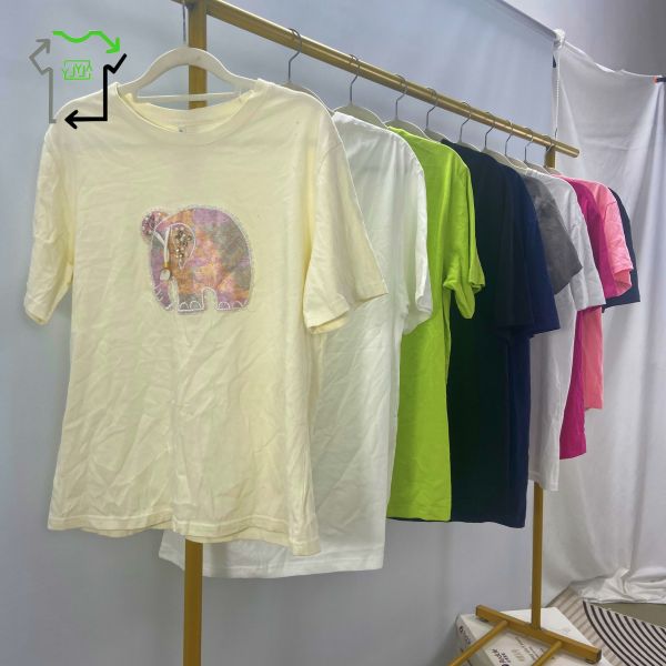 95%-100% Clean Women's Used T Shirts Mixed Colors Old Tee Shirts Bulk Bales
