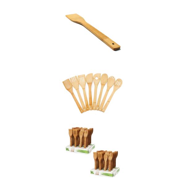 Long Handle Kitchen Wooden Utensils 30cm Length Bamboo Cooking Spoon