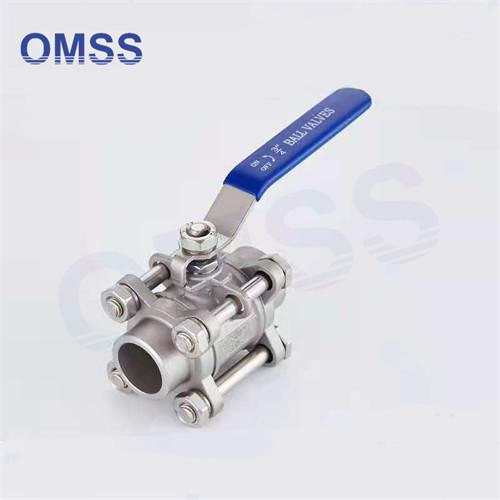 3PC 	Ball Valve 2inch Stainless Steel Sanitary Globe Valve Stainless Steel 316