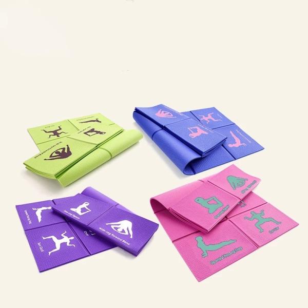 Portable Foldable Gym PVC Material 8mm Non Slip Yoga Mat For Exercise Bodybuilding