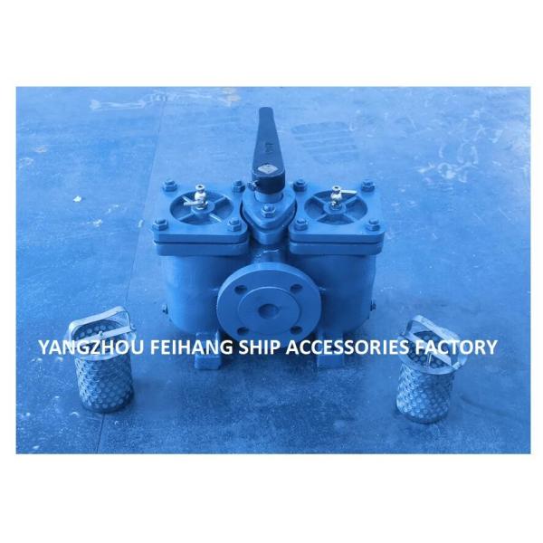 Shipbuilding Duplex Oil Filter Double Oil Filter AS16040 CB/T425-94 Straight Type Cast Iron Body With Filter Element