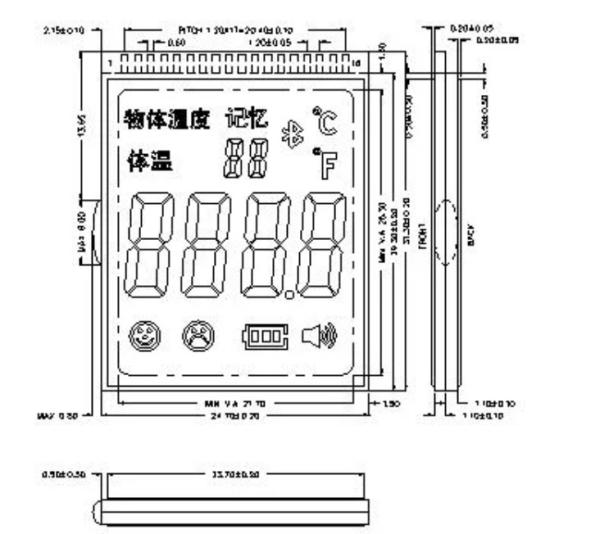 30 Pin Negative Transmissive HTN LCD Display