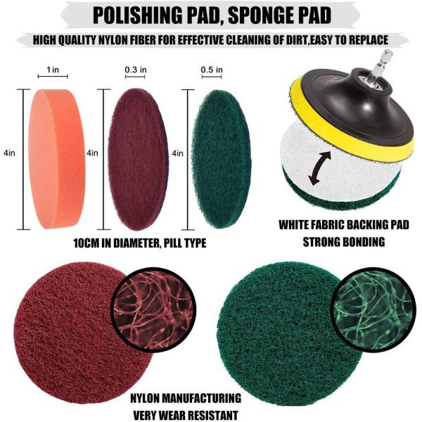 Polypropylene Power Drill Scrubber Brush Set Electric Drill Cleaning Brush Tools 420g