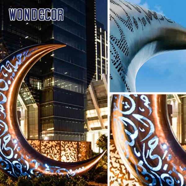 Луна Абстрактная скульптура из нержавеющей стали 3D дизайн