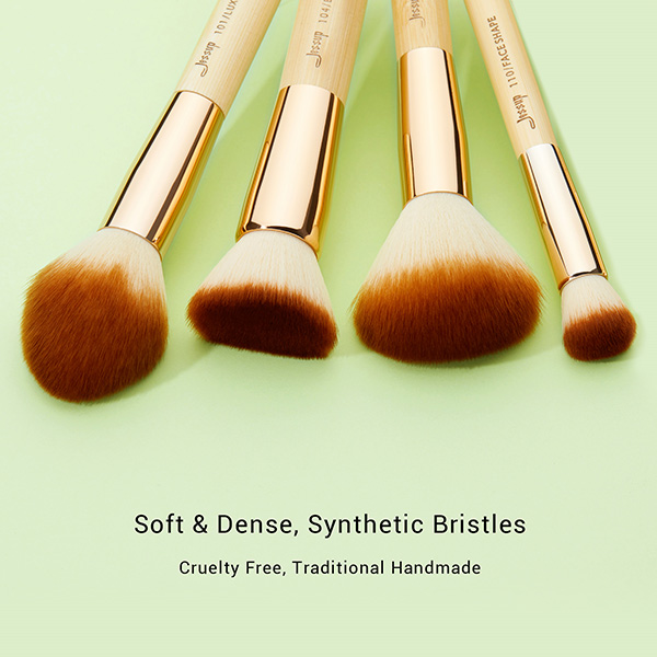 Jessup Bamboo Makeup Brushes Set 15pcs Vegan Soft Eco Friendly Makeup Accessories Cosmetic Brush Suppliers T140