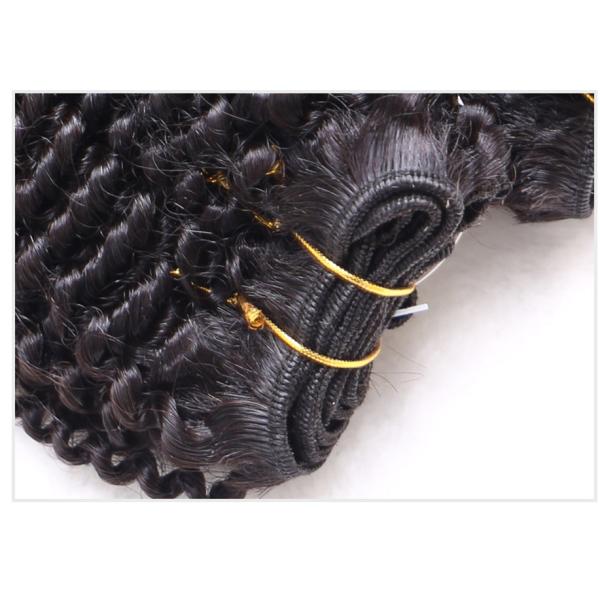 Afro Kinky Curly Hair Extensions Weft For Indian Human Hair No Tangle