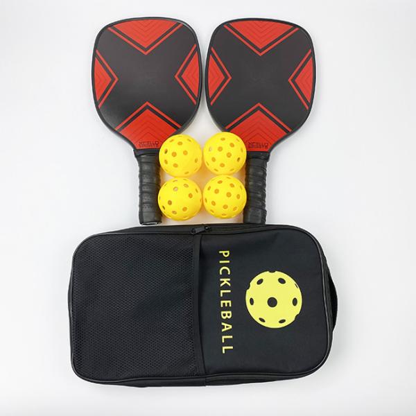 Red PU Custom Pickleball Paddle Wood Pickleball Paddles Outdoors Indoor Sports
