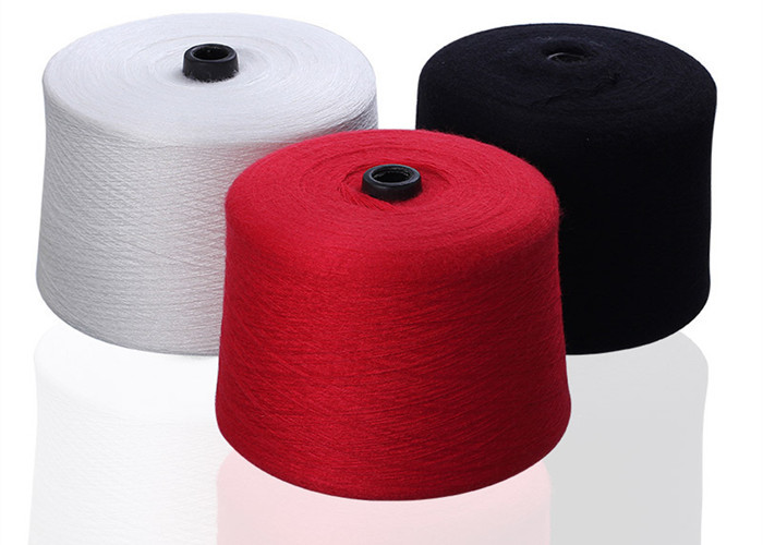 Anti Pilling Colored Rabbit Wool Immitation Core Spun Yarn 28S / 2 For Garment