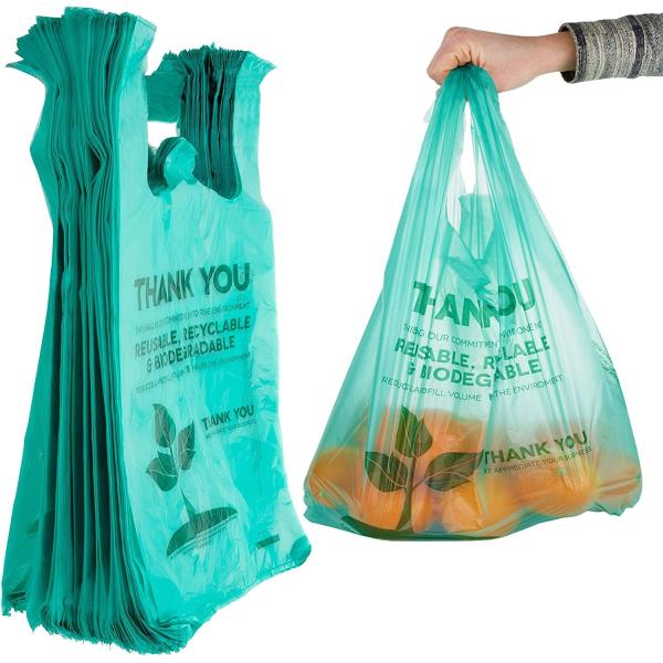 Biodegradable Plastic Compostable Vest Carrier Bags Cornstarch Customized