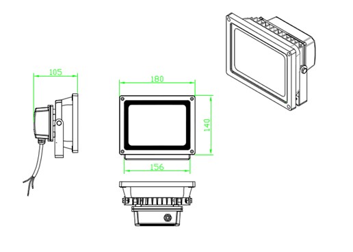 Энергосберегающий 20 свет потока СИД Bridgelux IP65 RGB ватта для пакгауза