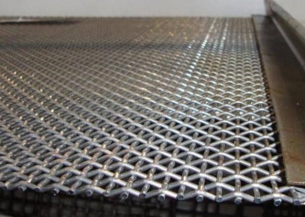 Treillis métallique tissé serti à agrafes en acier inoxydable 304 pour cribles miniers