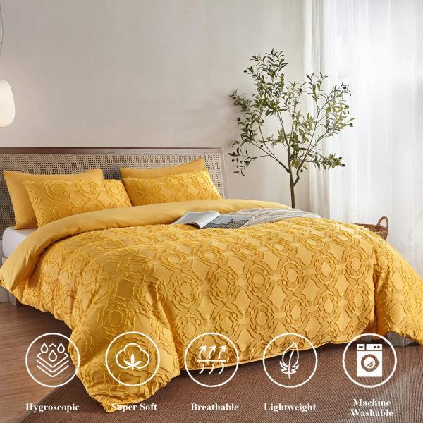 Hotel 100% Cotton Embroidered Duvet Cover Bedding Set 4 Piece with 40 Fabric Count