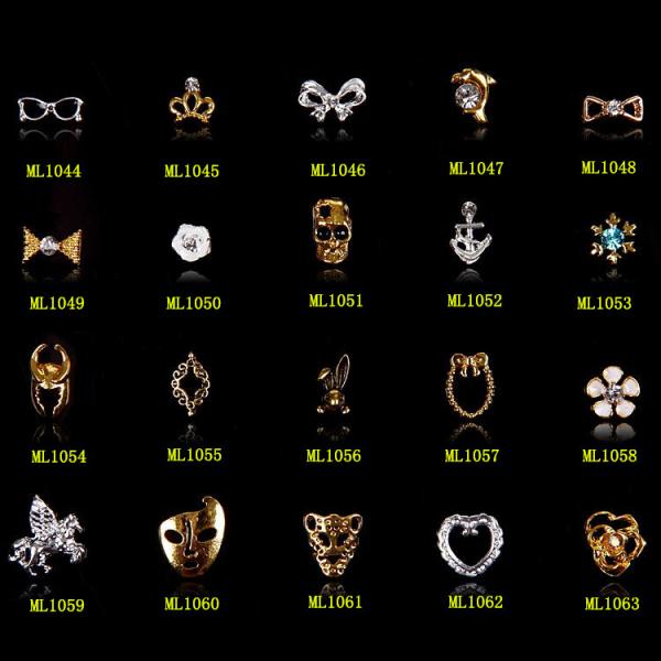 Glitter Halloween Alloy Nail Art Tips Decoration Pumpkin Skull Mask ML1044-1063