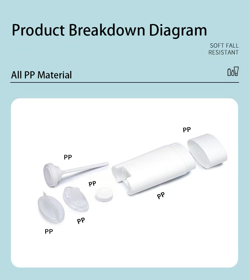 Wholesale Customized 35g 50g 75g Plastic PP Empty Deodorant Stick Tube with Twist-Up Design