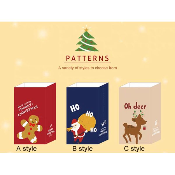 SGS PMS Kraft Christmas Gift Packing Box Biscuit Candy Snack Packaging Bag