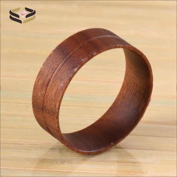Noyau de bague en bois de fer, bois de santal doré, bois d'aile de poulet, bois de koa, 8 mm pour incrustation