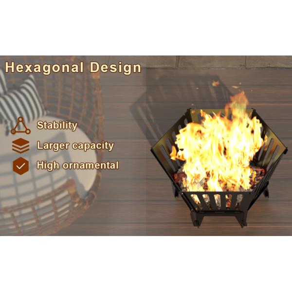 Outdoor Wood Burning Firepit 22.5 Inch for Camping and Beach Parties 3mm Thickness