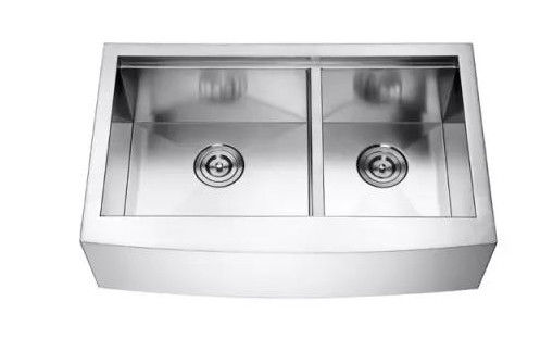 Practical Space Saving Kitchenware Deep Double Sinks Stainless Steel Polished / Under Mount Kitchen Sink