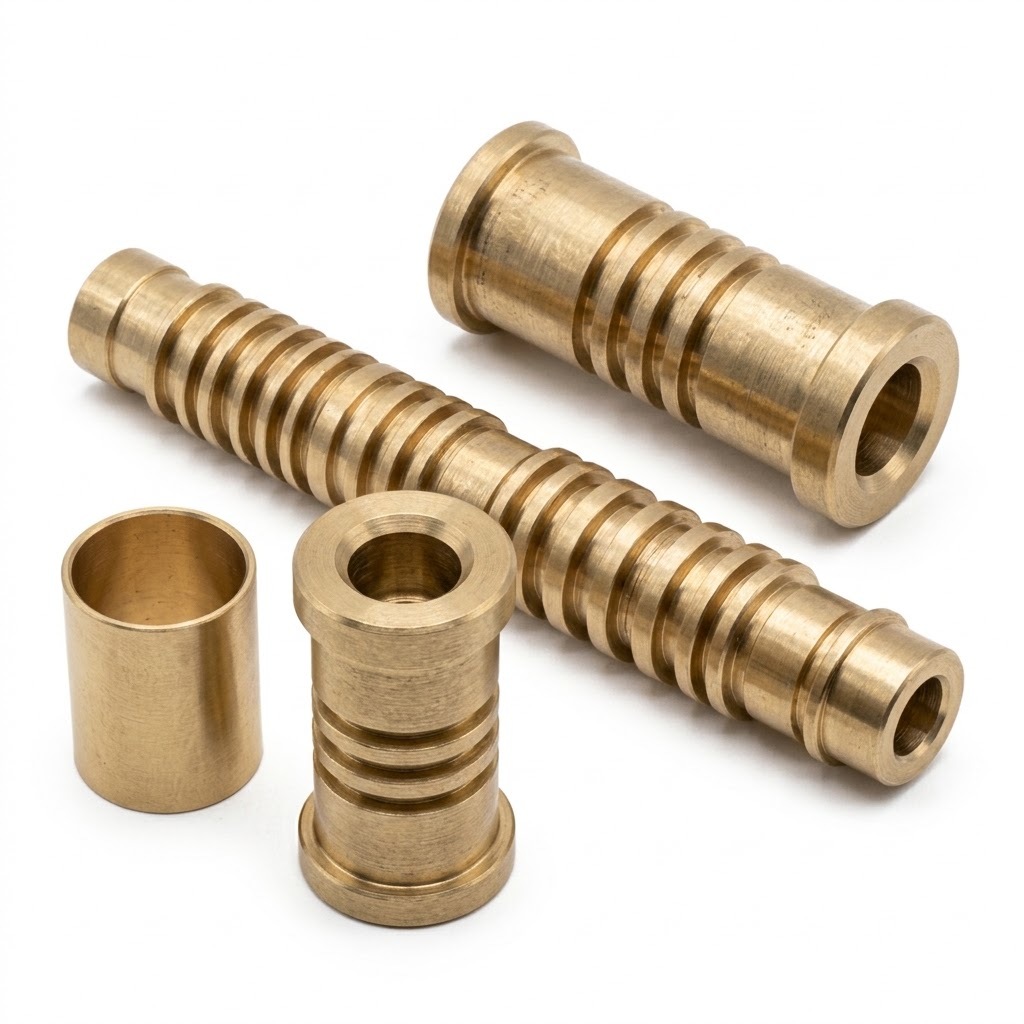 CNC Brass Pneumatic Valve Spool Precision Turned Flow-Control Part