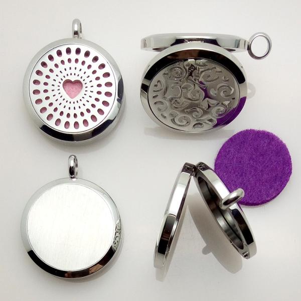 New 316L Stainless Steel Round Hollow Cutting Perfume Scented Oil Filling Floating Lockets
