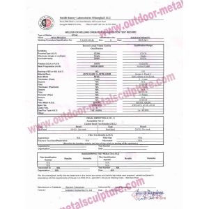 XIAMEN FLYART METAL SCULPTURE CO.,LTD Сертификации