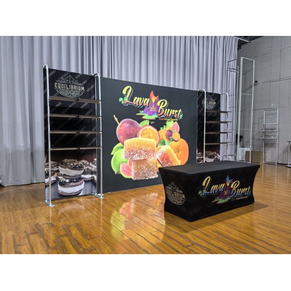 Modular Exhibit Booths 3x6m Tension Fabric Display Booth For Event