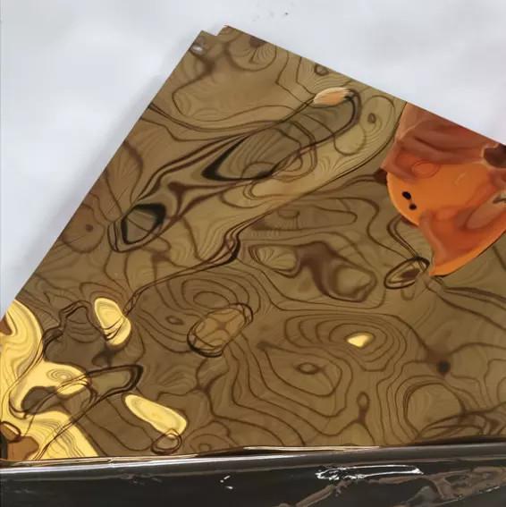 Anticorrosive Stainless Steel Water Ripple Sheet For Ceiling Mirror 8K Surface