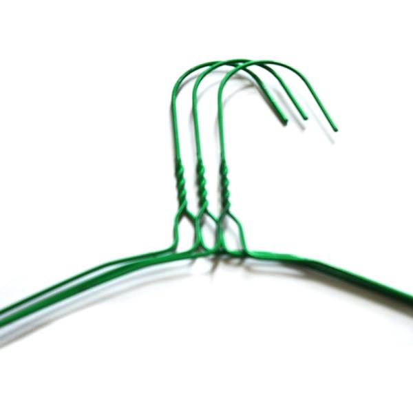 Green Shirt Fixed Hook 2mm 16 Inch Laundry Wire Hanger