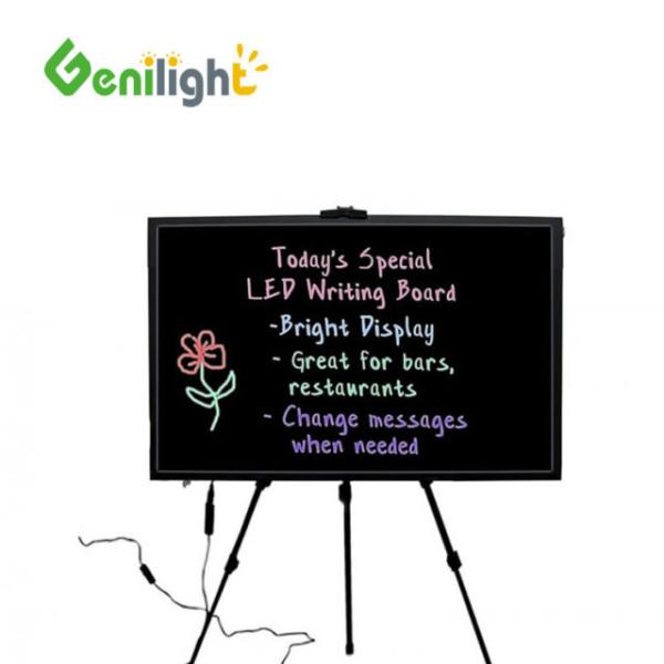 Voltage Output DC12V Aluminum Alloy Frame Triangle Stand LED Writing Board for Bar/Coffee