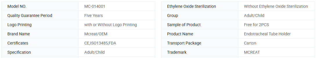 Adjustable Medical-Grade Endotracheal Tube Holder for Secure Oral Intubation with ISO/FDA/OEM Certification