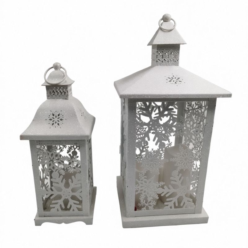 Round Decorative Metal Lantern Matte Finish Elegant Outdoor Indoor Lighting Fixture for Garden Patio and Home Decoration