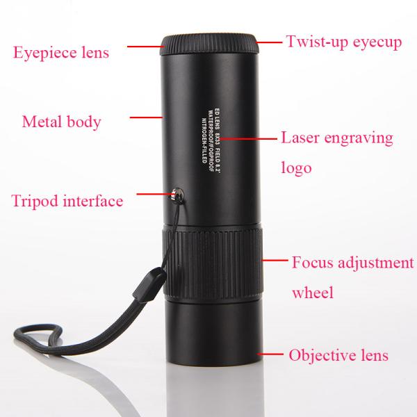 Телескоп BAK4 ED водоустойчивый Monocular для наблюдать птицы 8x33 8,2 градуса