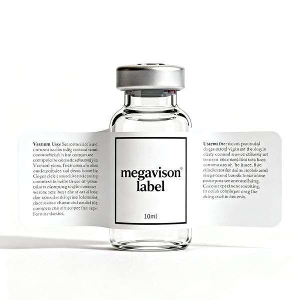 Custom Hologram Tear Resistant 2ml 3ml 10mL Vial Bottle Packaging Labels White PET Private Glass Bottles Label