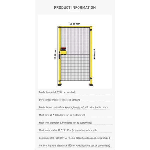 Perimeter Protective Fence Robot Safety Fence Powered Coated